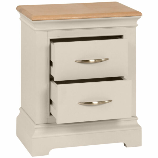 Cobble Painted 2 Drawer Bedside Table - Image 2
