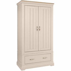 Cobble Painted Double Wardrobe With Drawer
