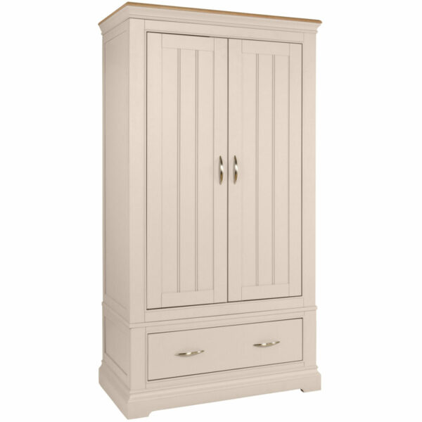 Cobble Painted Double Wardrobe With Drawer