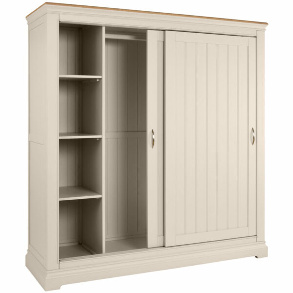 Cobble Painted Sliding Door Double Wardrobe - Image 2
