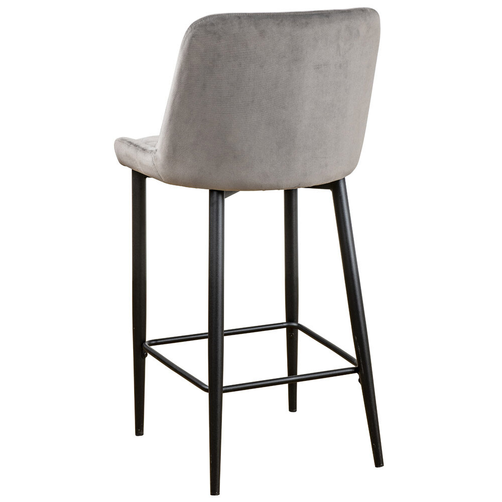 Diamond-stitched Soft Velvet Bar Stool - Image 2