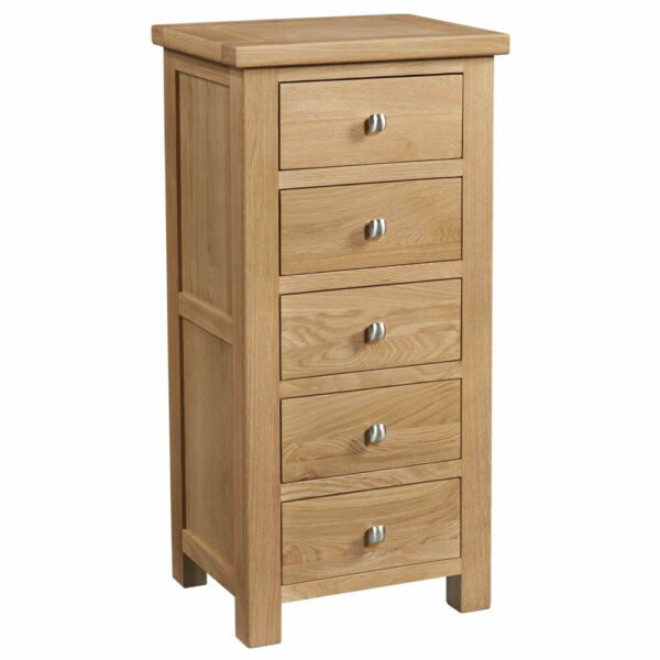 Avon Light Oak 5 Drawer Wellington