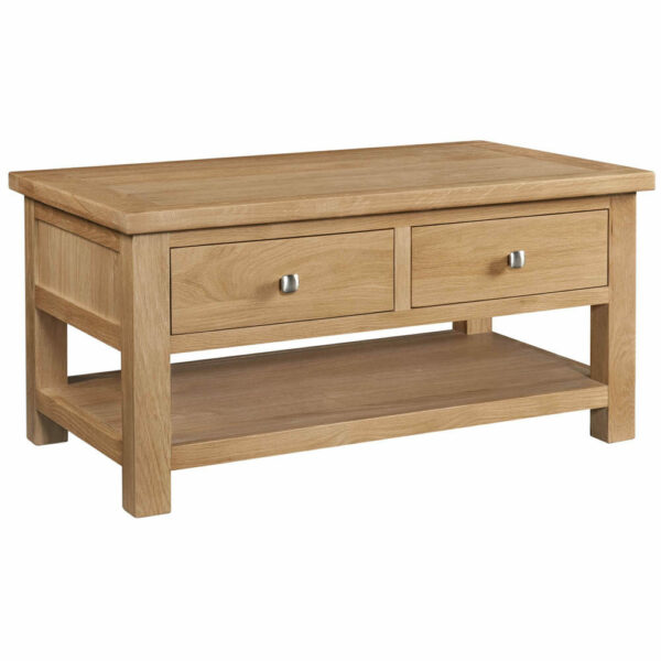 Avon Light Oak Coffee Table With 2 Drawers