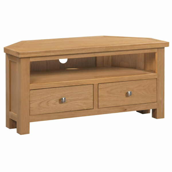 Avon Light Oak Large Corner TV Unit