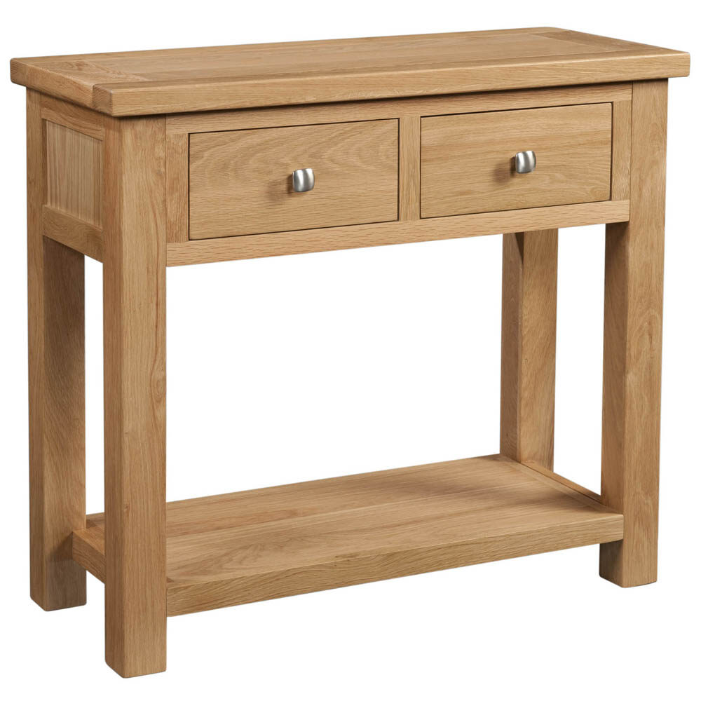 Avon Light Oak 2 Drawer Console Table