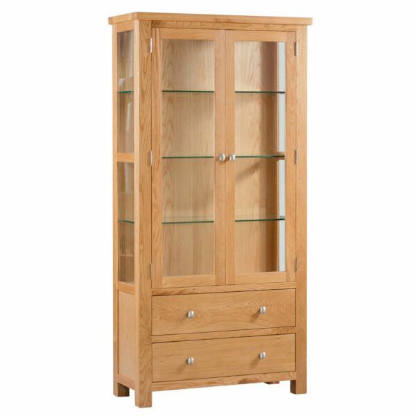 Avon Light Oak Glazed Display Cabinet