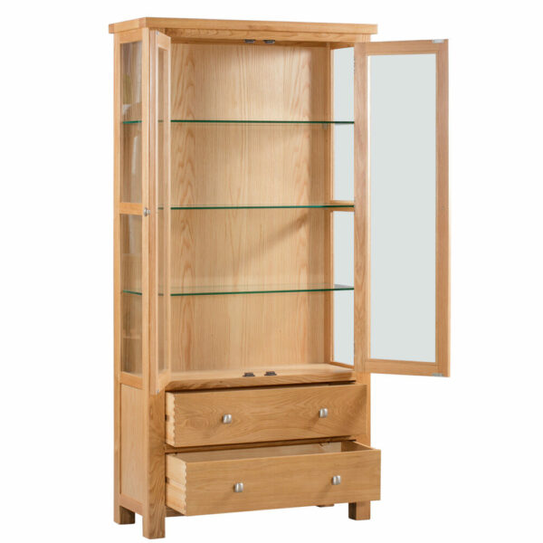 Avon Light Oak Glazed Display Cabinet - Image 2