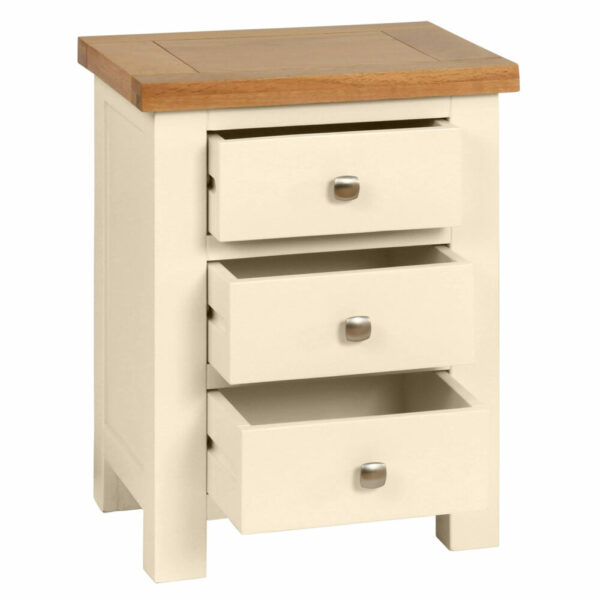 Avon Painted 3 Drawer Bedside - Image 2