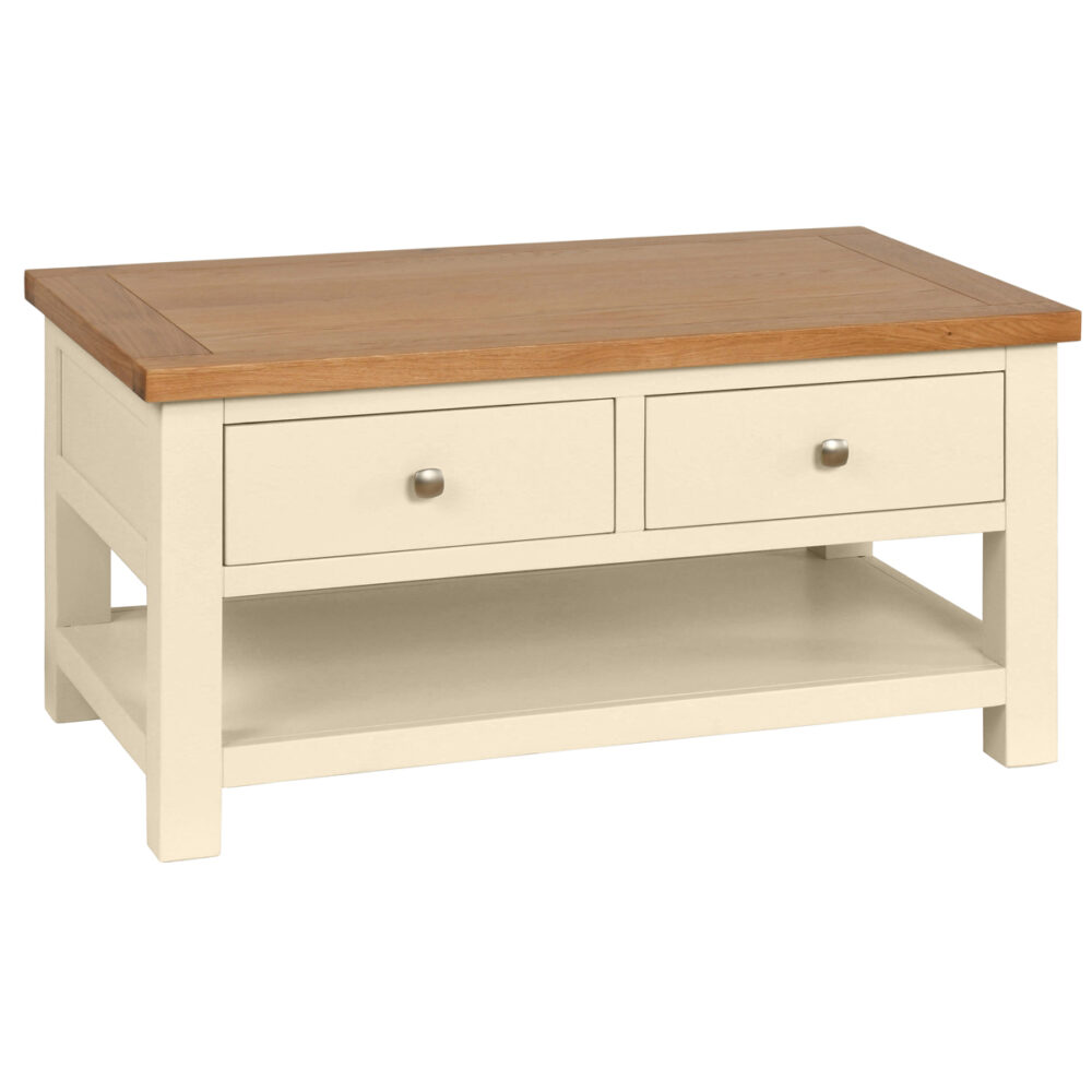 Avon Painted Coffee Table With 2 Drawers