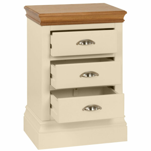 Lundy Painted 3 Drawer Bedside - Image 2