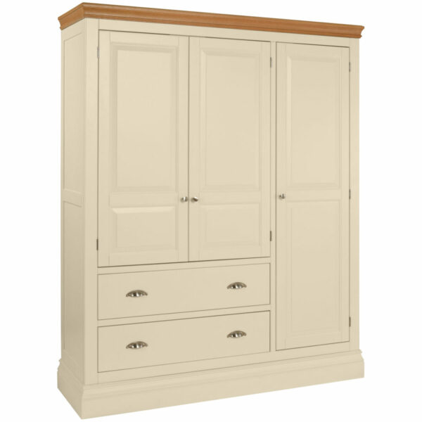 Lundy Painted Triple Wardrobe With 2 Drawers