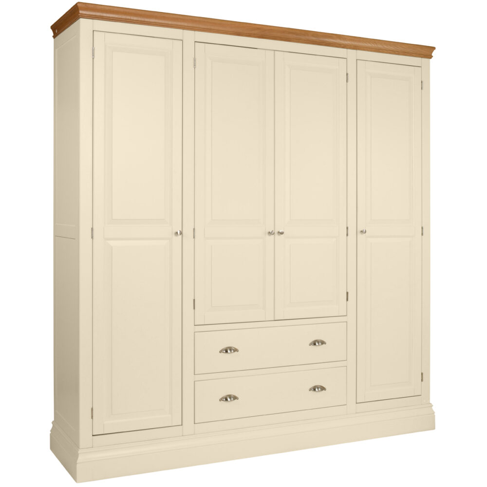Lundy Painted Quad Robe With Two Drawers