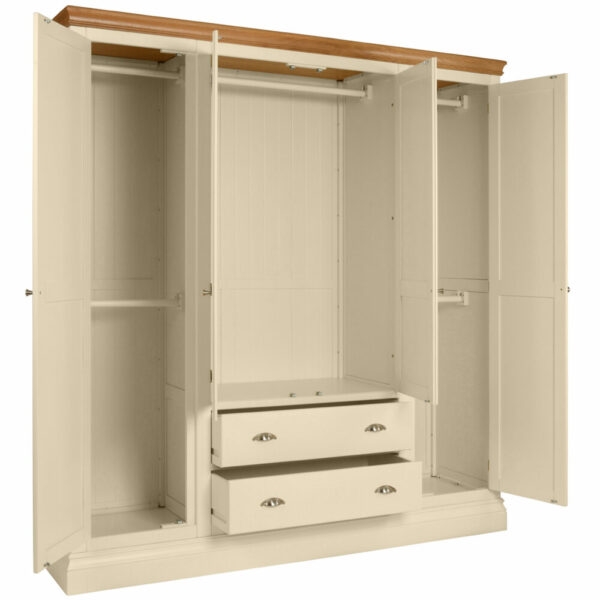 Lundy Painted Quad Robe With Two Drawers - Image 2