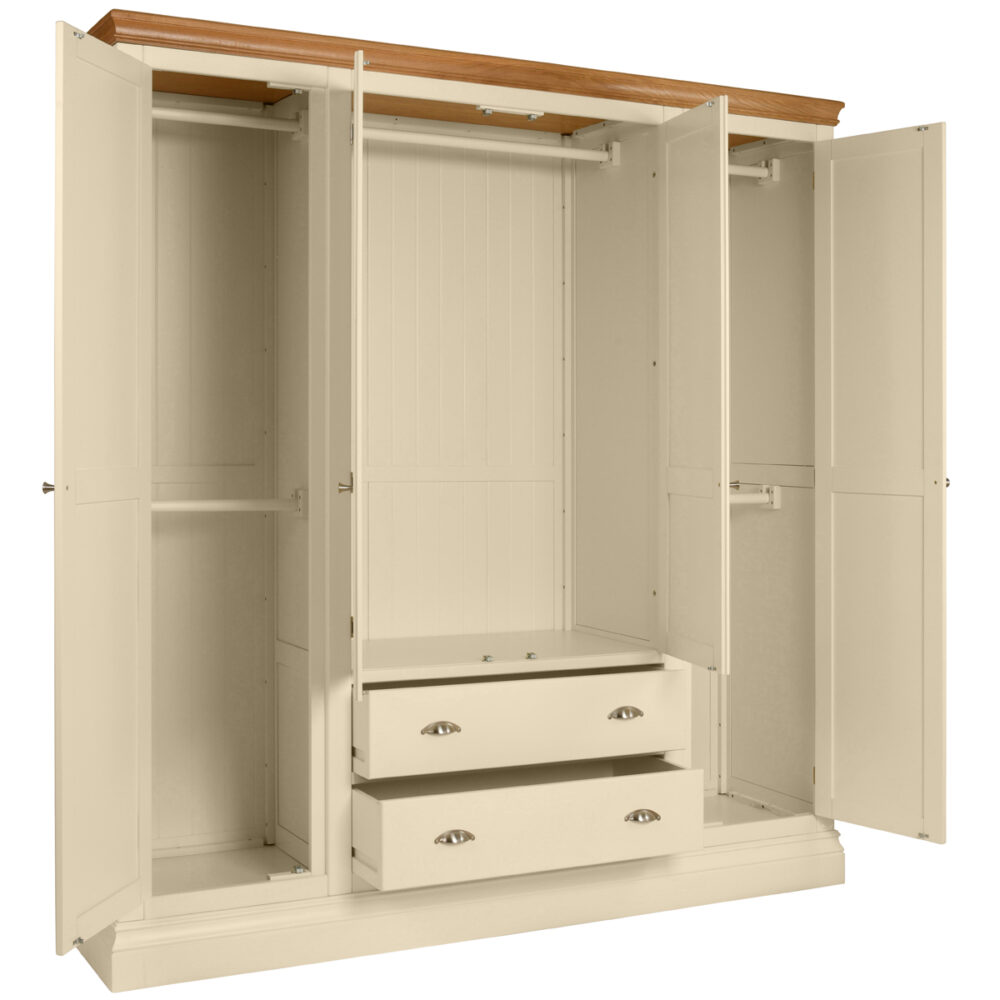 Lundy Painted Quad Robe With Two Drawers - Image 2