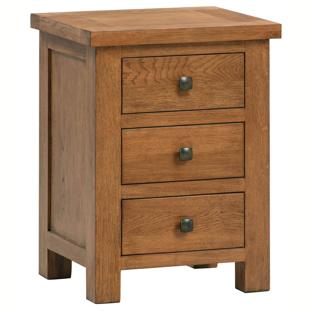 Avon Dark Oak - 3 Drawer Bedside
