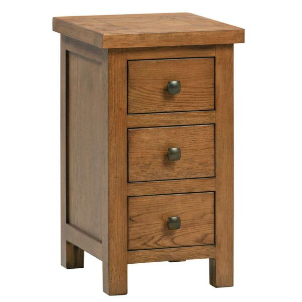 Avon Dark Oak - Compact 3 Drawer Bedside
