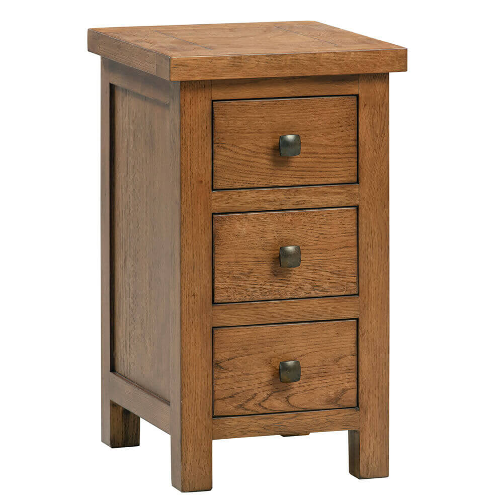 Avon Dark Oak - Compact 3 Drawer Bedside