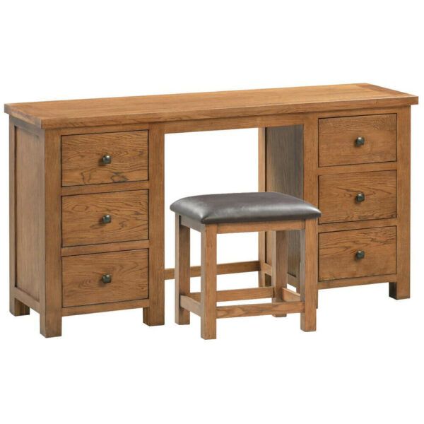 Avon Dark Oak - Double Pedestal Dressing Table and Stool