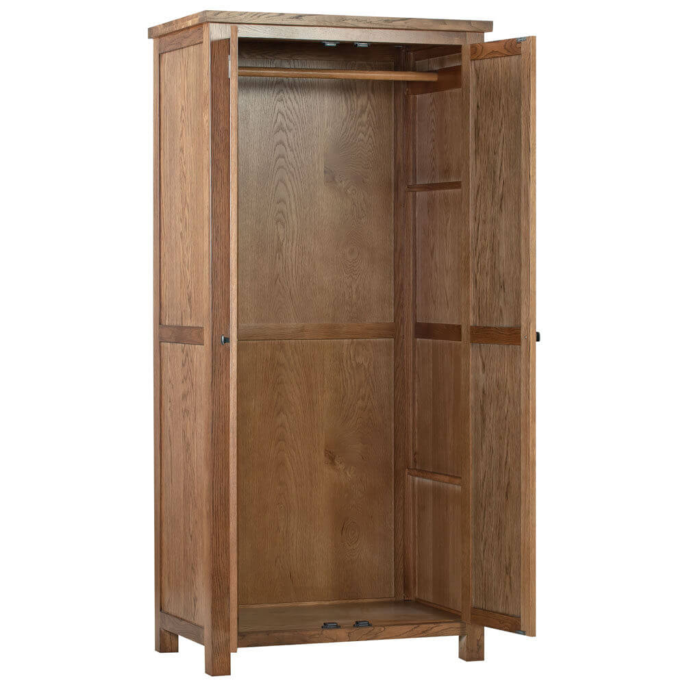 Avon Dark Oak - All Hanging Double Wardrobe - Image 2