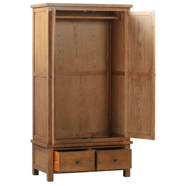 Avon Dark Oak - Double Wardrobe With 2 Drawers - Image 2