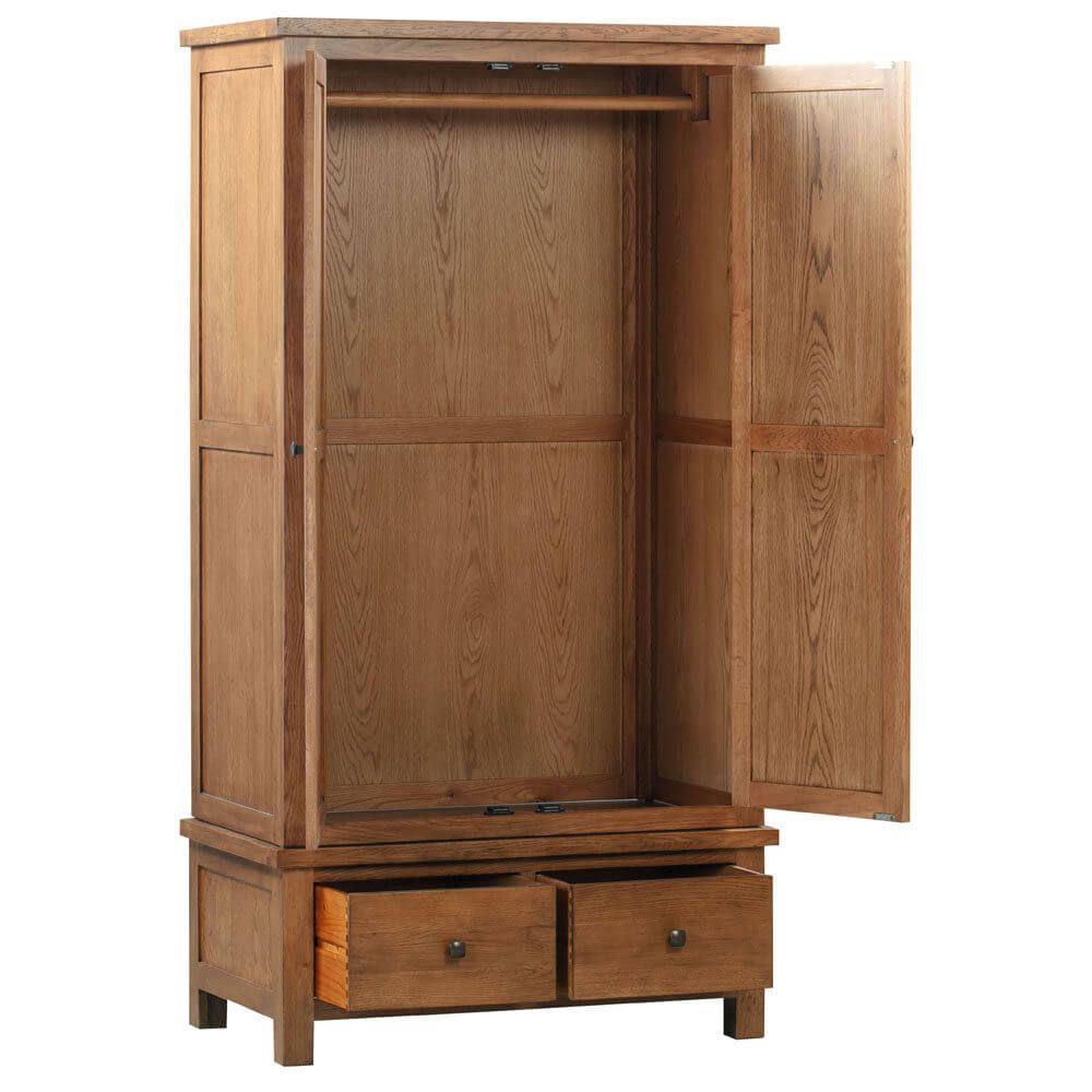 Avon Dark Oak - Double Wardrobe With 2 Drawers - Image 2