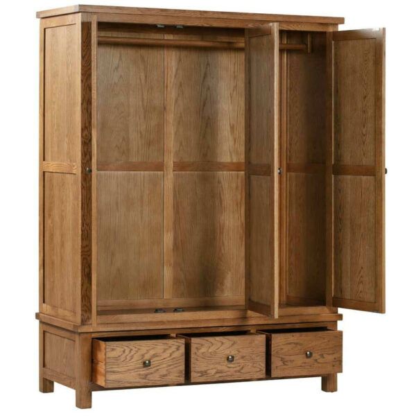 Avon Dark Oak - Triple Wardrobe With 3 Drawers - Image 2