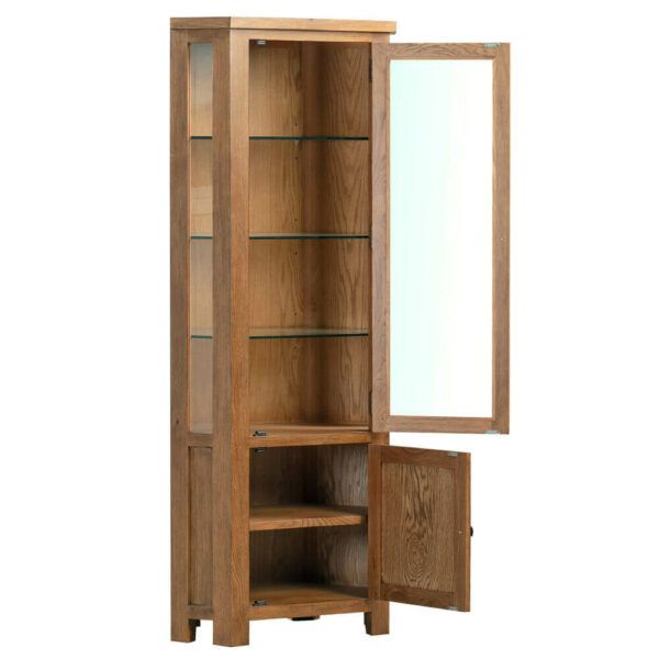 Avon Dark Oak - Glazed Corner Display Cabinet - Image 2