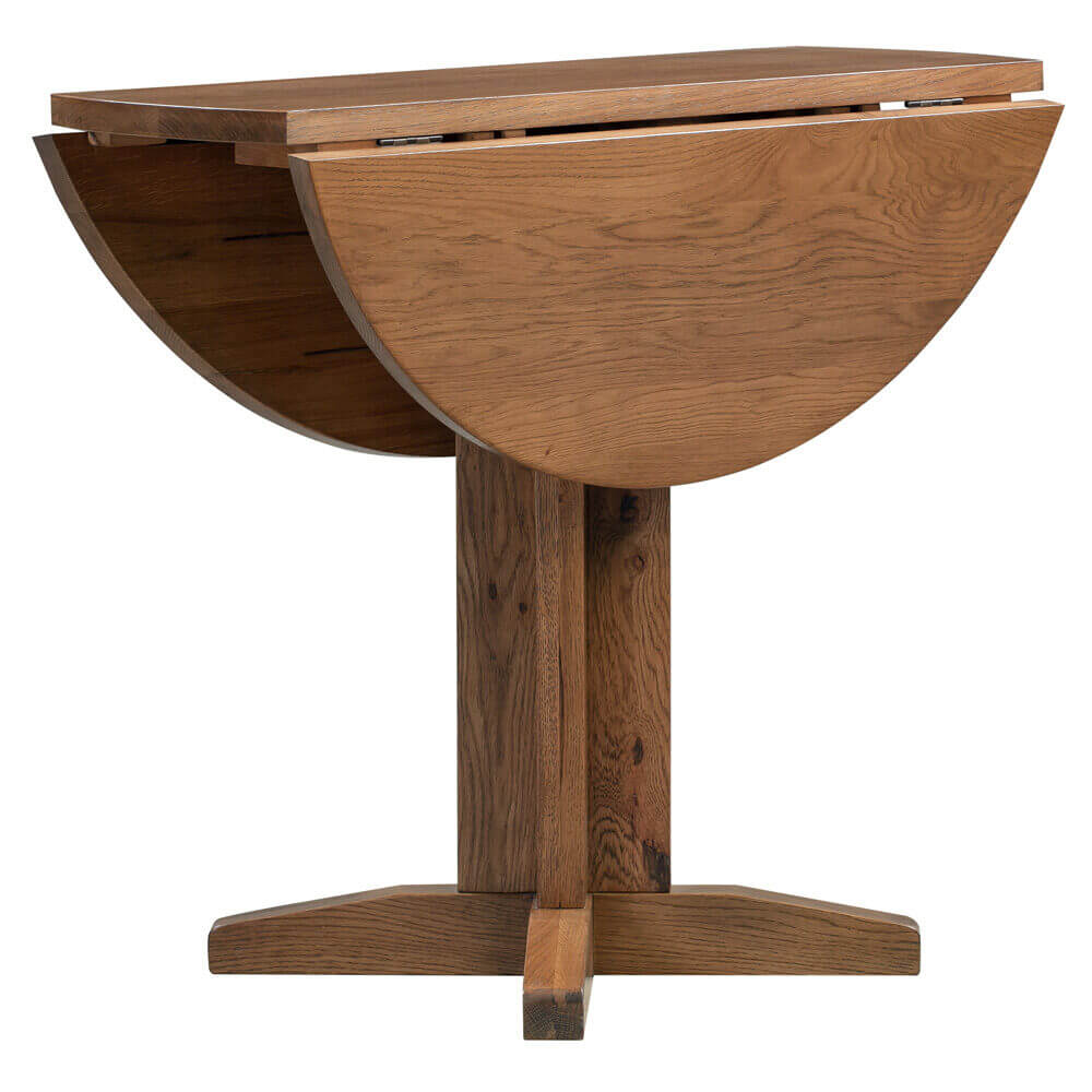 Avon Dark Oak - Round Drop Leaf Dining Table - Stag Oak and Pine