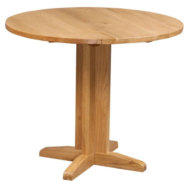 Avon Light Oak – Round Drop Leaf Dining Table