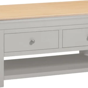 Bordeaux 2 Drawer Coffee Table (Pebble Grey/Oak)
