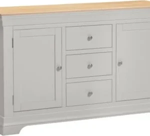 Bordeaux 2 Door 3 Drawer Sideboard (Pebble Grey/Oak)