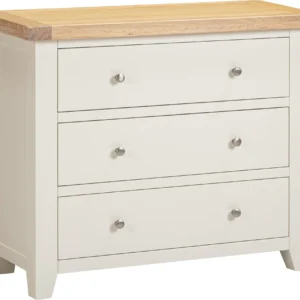 Windsor 3 Drawer Chest (Ivory/Oak)