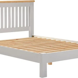 Windsor 4'6" Bed Low Foot End (Pebble Grey/Oak)